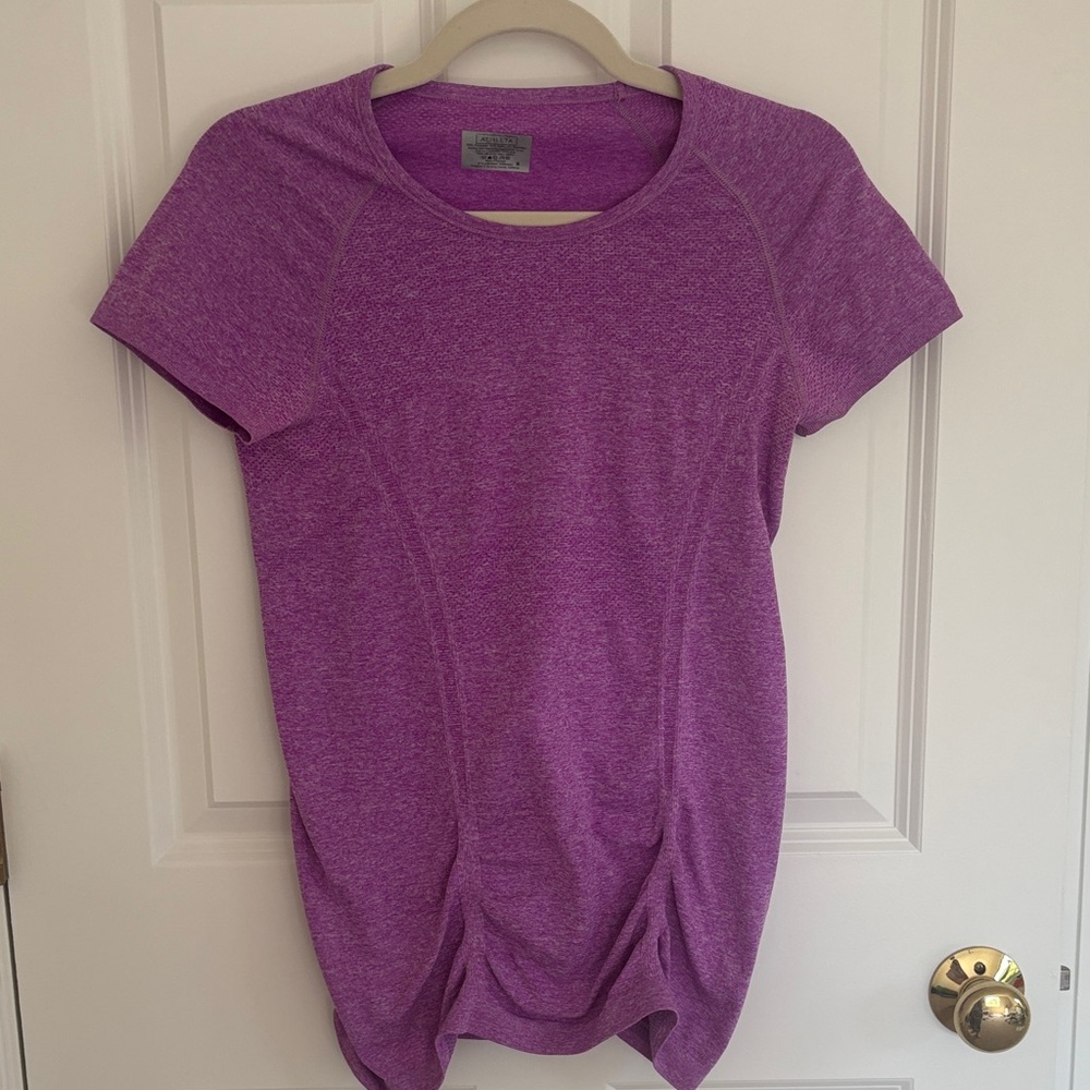 Athleta Heathered Purple Short Sleeve Tee